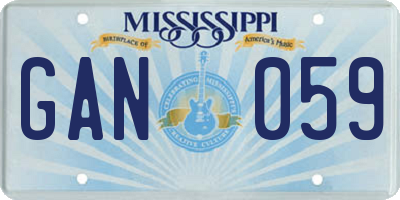 MS license plate GAN059