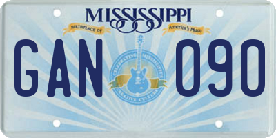 MS license plate GAN090