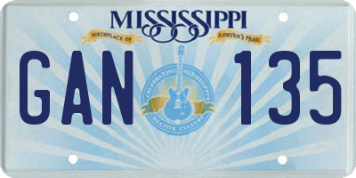MS license plate GAN135