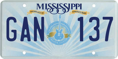 MS license plate GAN137