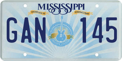 MS license plate GAN145