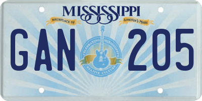 MS license plate GAN205