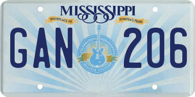 MS license plate GAN206