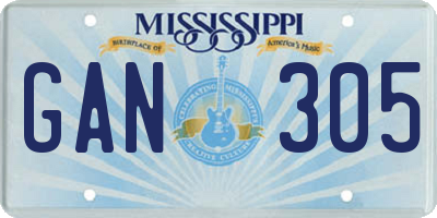 MS license plate GAN305