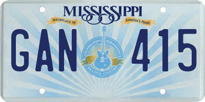 MS license plate GAN415