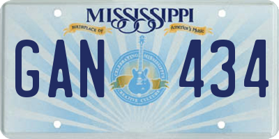 MS license plate GAN434