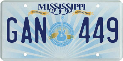 MS license plate GAN449
