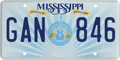 MS license plate GAN846