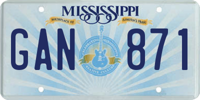 MS license plate GAN871