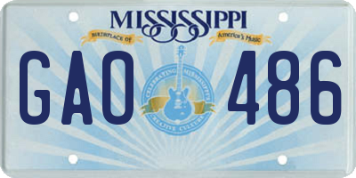MS license plate GAO486