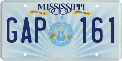 MS license plate GAP161