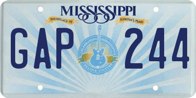 MS license plate GAP244