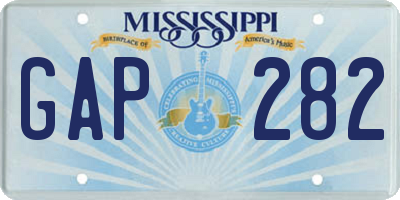 MS license plate GAP282