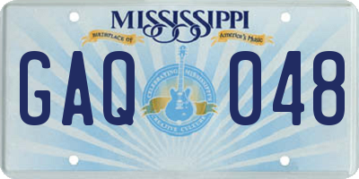 MS license plate GAQ048