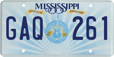 MS license plate GAQ261