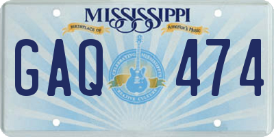 MS license plate GAQ474