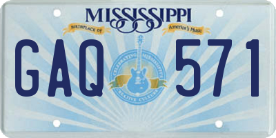 MS license plate GAQ571