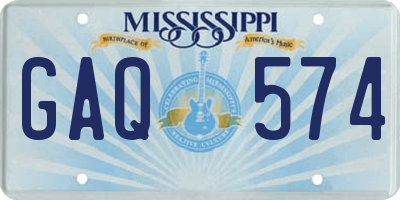 MS license plate GAQ574