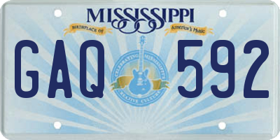 MS license plate GAQ592