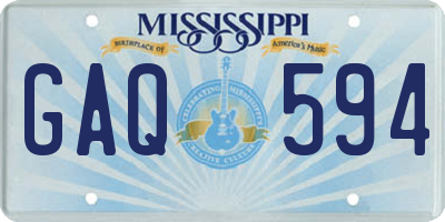 MS license plate GAQ594