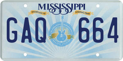 MS license plate GAQ664