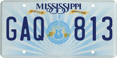 MS license plate GAQ813