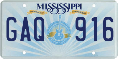 MS license plate GAQ916