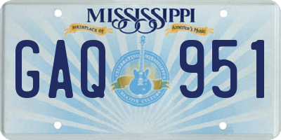 MS license plate GAQ951