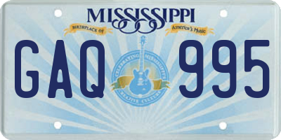 MS license plate GAQ995