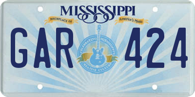 MS license plate GAR424
