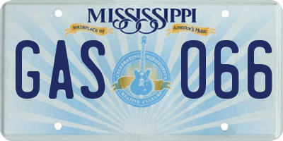 MS license plate GAS066