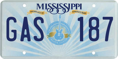 MS license plate GAS187