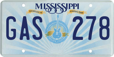 MS license plate GAS278