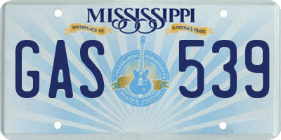 MS license plate GAS539