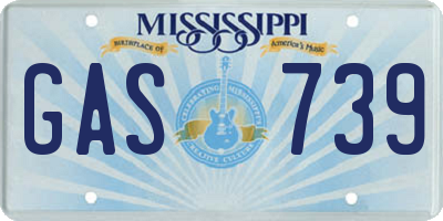 MS license plate GAS739