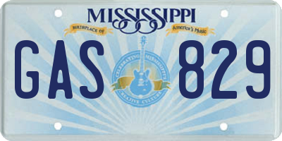 MS license plate GAS829