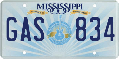 MS license plate GAS834