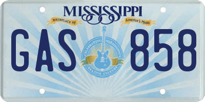 MS license plate GAS858