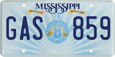 MS license plate GAS859