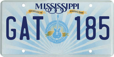 MS license plate GAT185
