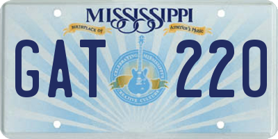 MS license plate GAT220
