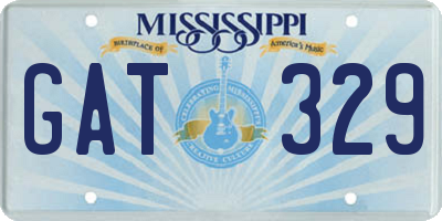 MS license plate GAT329