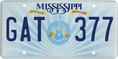 MS license plate GAT377