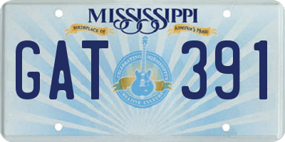 MS license plate GAT391