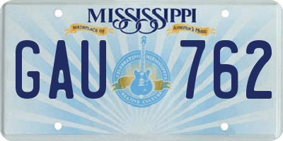 MS license plate GAU762