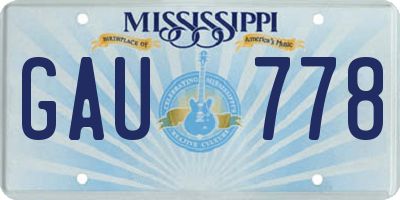 MS license plate GAU778
