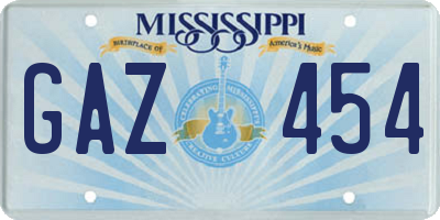 MS license plate GAZ454