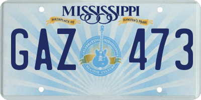 MS license plate GAZ473