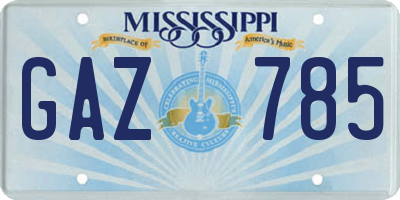 MS license plate GAZ785