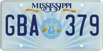 MS license plate GBA379
